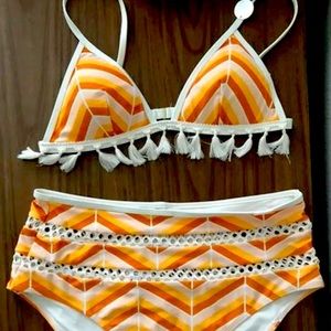 Chevron Boho High Waisted Bikini -NWT